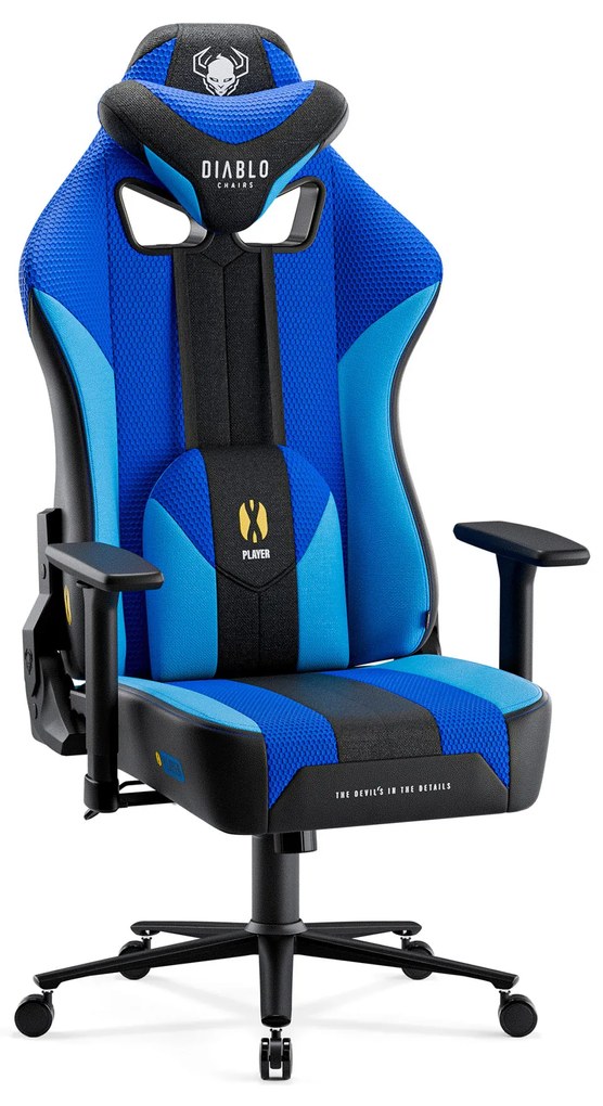 Scaun gaming din material Diablo X-Player 2.0: Frost Black/negru Normal