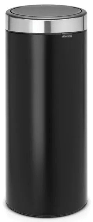 Cos de gunoi Brabantia Touch Bin New 650009, 30 L, Inchidere silentioasa si lina, Negru/Inox