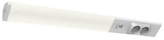 Corp de iluminat LED pentru corpuri de bucătărie cu prize și porturi USB LED/18W/230V 4000K argintiu