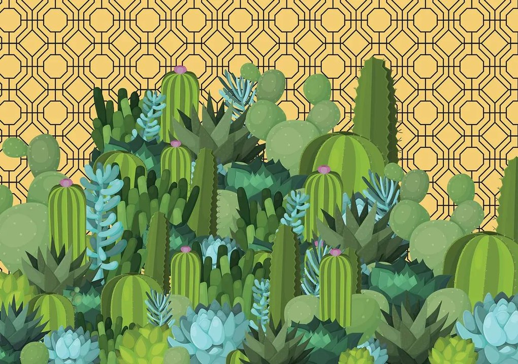 Fototapet - Insula cactușilor (254x184 cm)