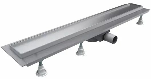 Set rigola pentru dus cu capac faiantabil Omnires Lowfix 90 cm argintiu