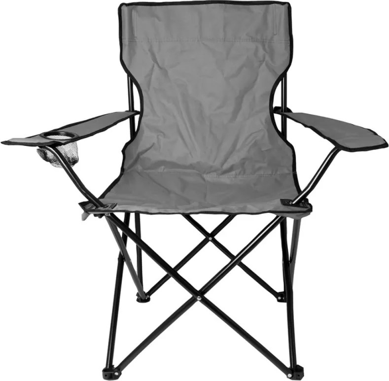 Scaun de camping Muhler 1009262, 52 x 52 x 82 cm, Pana la 100 kg, Pliabil, Gri