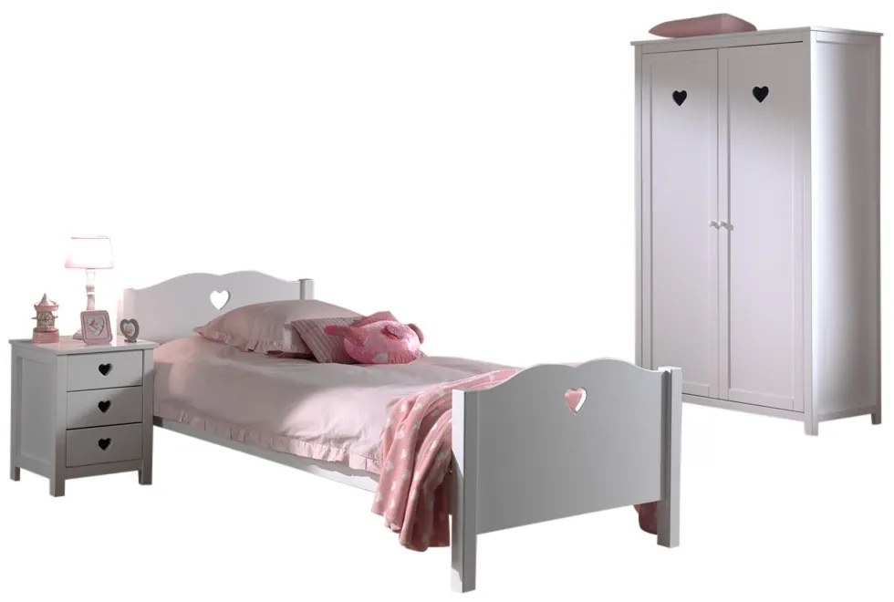Set AMORI Mobilier Cameră Copii , 3 Piese, Alb, Stil Romantic – Vipack
