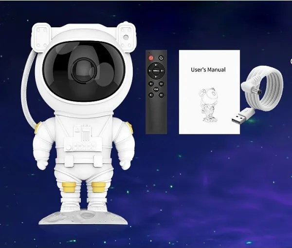 Proiector RGB LED în formă de astronaut, 5W/5V, cu telecomandă
