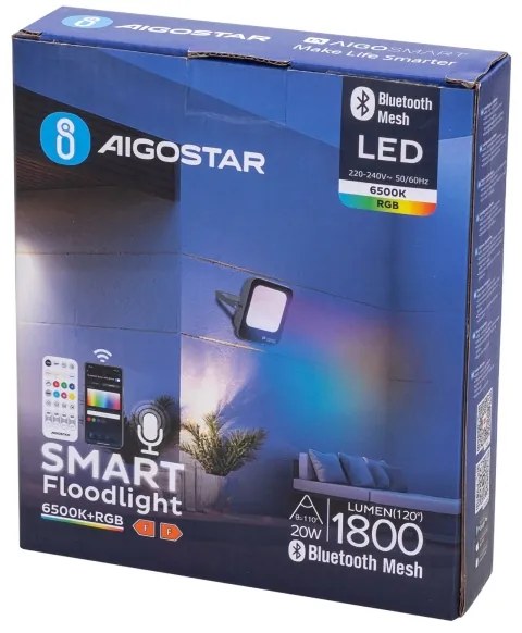 Proiector LED RGBW Aigostar MESH LED/20W/230V 6500K IP65 + telecomandă