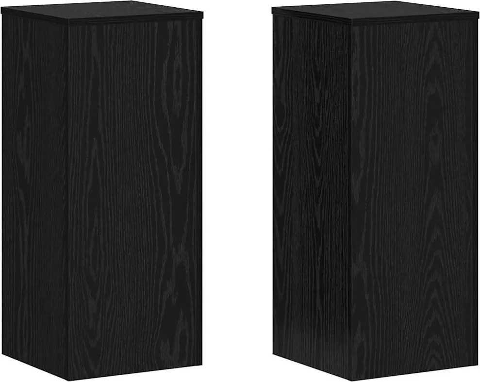 vidaXL Suport pentru plante 2 pcs Stejar Negru 30 x 30 x 70 cm