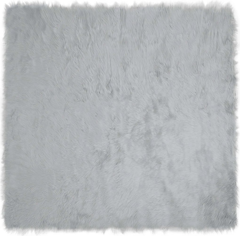 vidaXL Covor din Lână Faux Tafalla Gri 160 x 160 cm Poliester