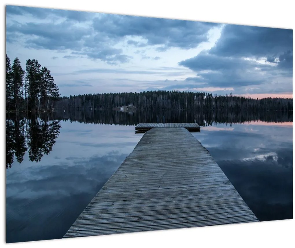 Tablou - Ponton de lemn, lac (90x60 cm)