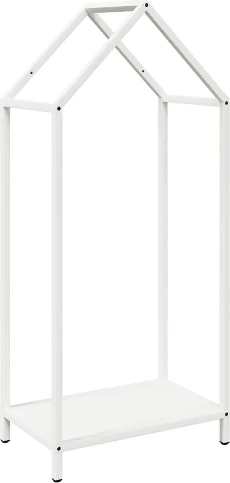 vidaXL Suport pentru lemne de foc alb 40x25x90 cm Oțel laminat la rece