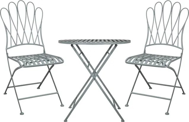 Set bistro din metal cu masa si 2 scaune, "Sky Blue"
