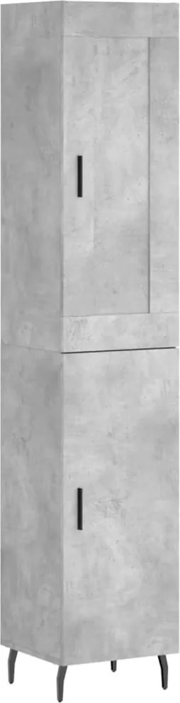 vidaXL Dulap înalt, gri beton, 34,5x34x180 cm, lemn prelucrat