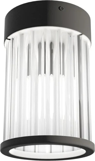 Mini Plafoniera din metal negru si sticla Fiatto PL 8