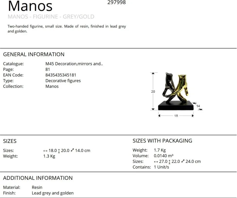 Figurina decorativa Manos