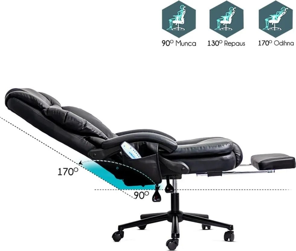 Scaun Directorial cu Masaj OFF 935 Negru