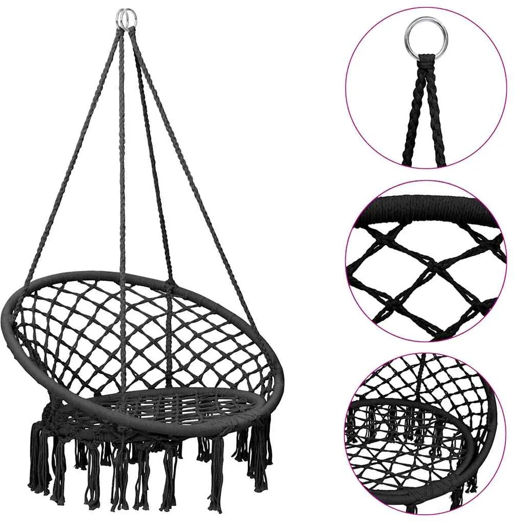 vidaXL Scaun balansoar hamac, antracit, 80 cm