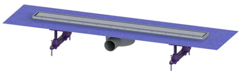 Set rigola pentru dus plus capac Kessel Linearis Compact 75 cm inox cu sita de par si clapeta multistop