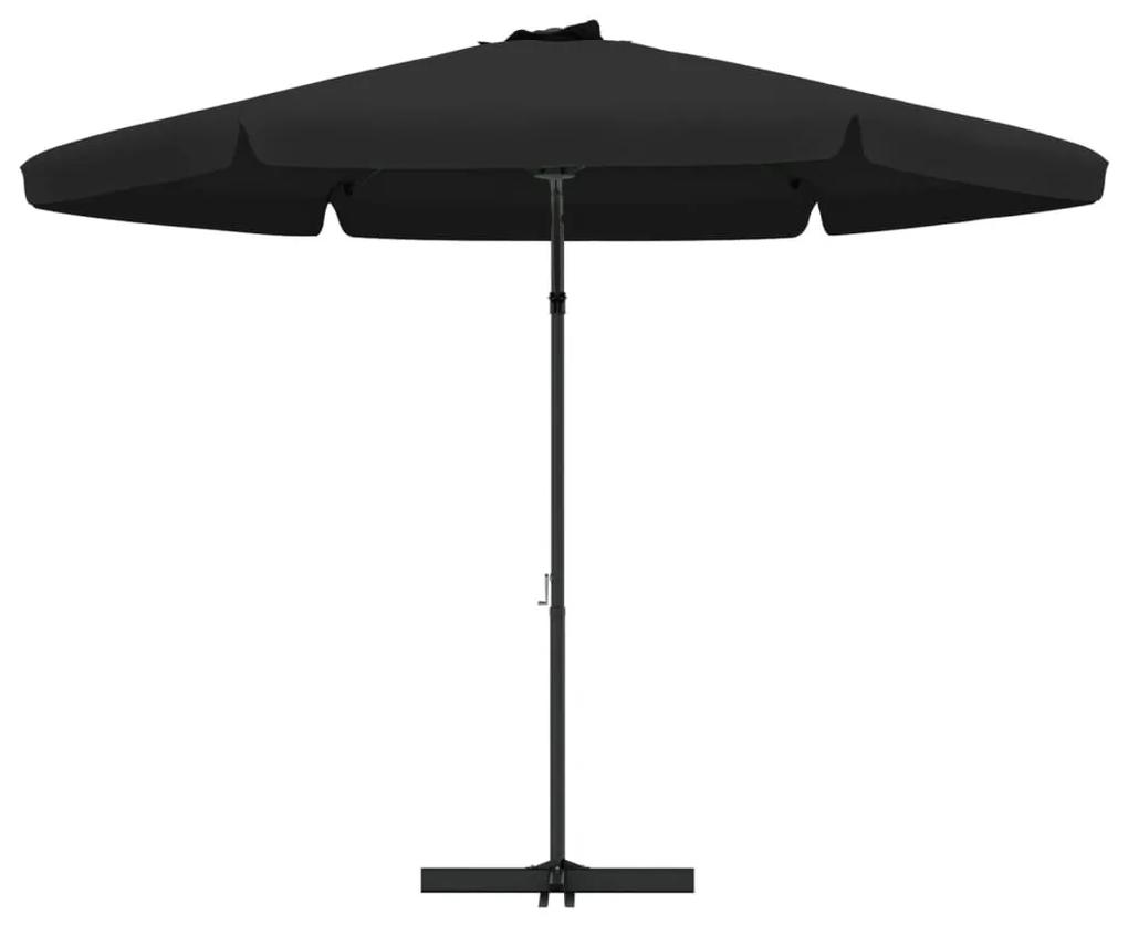 Umbrela de soare de exterior cu stalp din otel, negru, 300 cm Negru