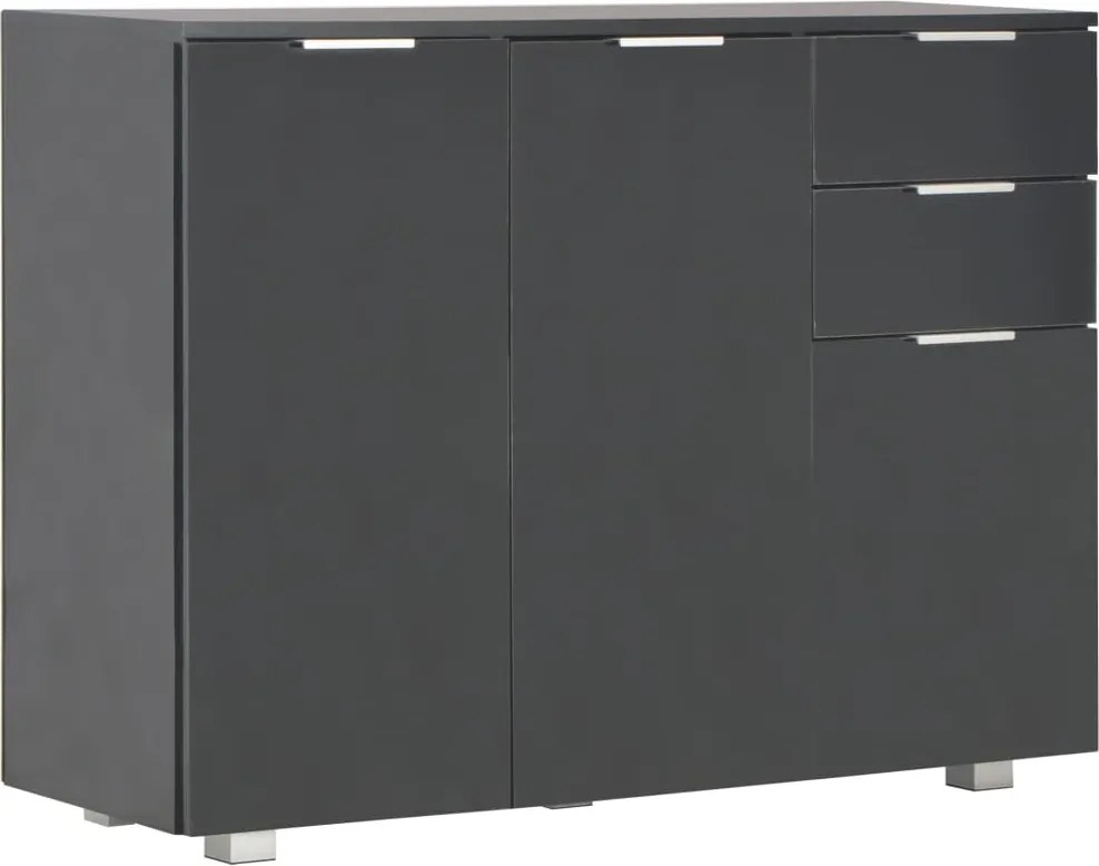 vidaXL Dulap, negru extralucios, 107x35x80,5 cm