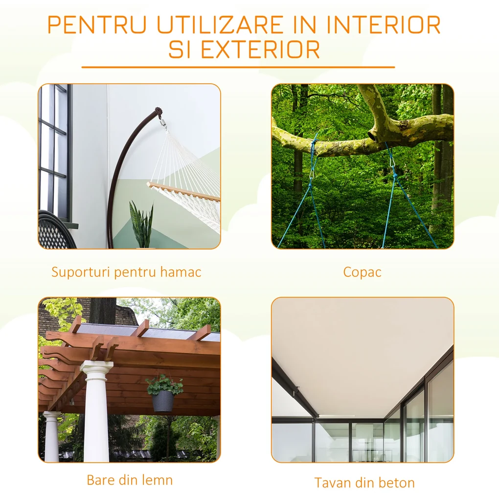 Outsunny Hamac Portabil pentru Copii, 75x55x140 cm, Verde, Ideal pentru Relaxare | Aosom Romania