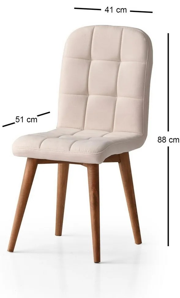 Set de scaune de sufragerie Retro Cream andWalnut, 4 buc.