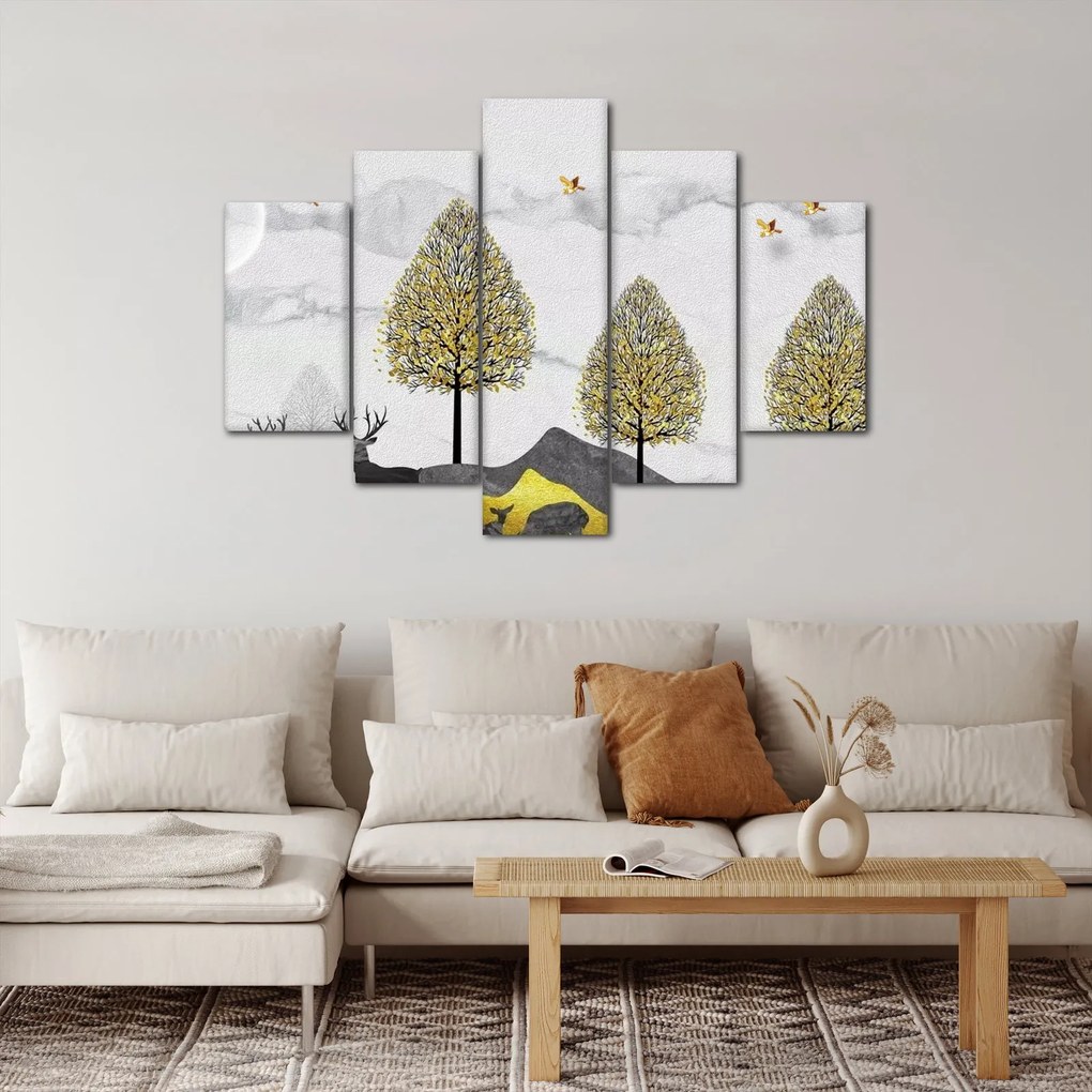 Tablou cu cerbi pictați (150x105 cm)