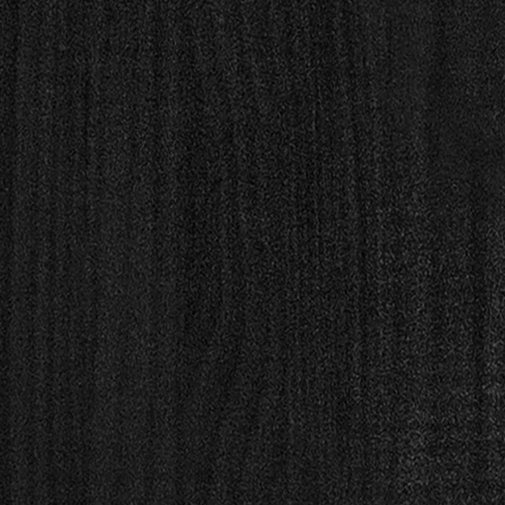 Noptiera, negru, 40x30,5x40 cm, lemn masiv de pin 1, Negru
