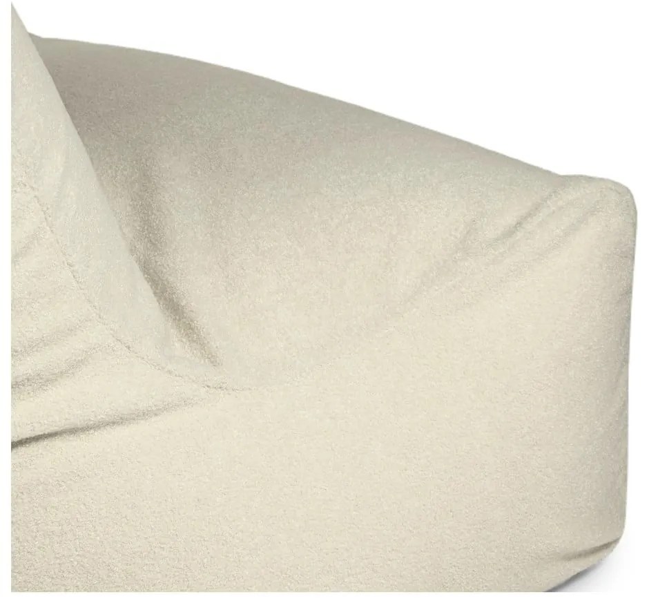 Fotoliu bean bag crem cu tapițerie din țesătură bouclé Sofa Seat Lounge – SLOWDOWN