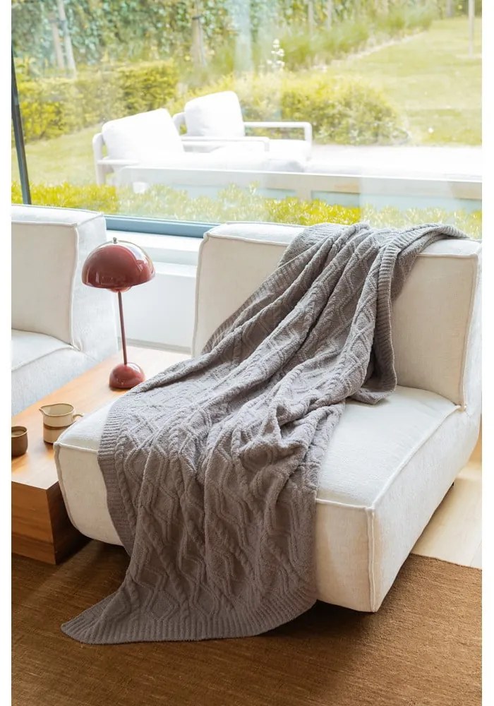 Pătură taupe din micropluș/cocolino 130x170 cm Aspen – Tiseco Home Studio