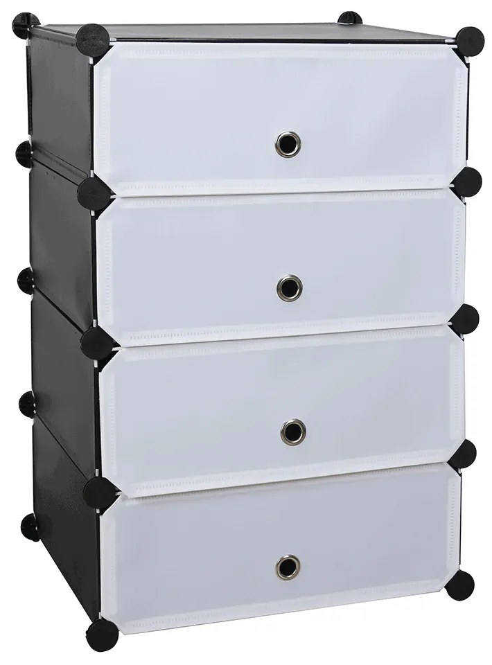 Organizator de pantofi modular, negru / alb, PORET