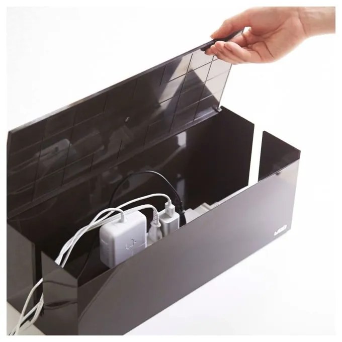 Cutie pentru încărcătoare și cabluri YAMAZAKI Web Cable Box, maro-negru