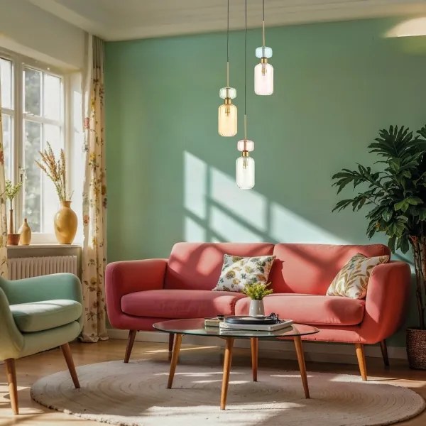 Lustră pe cablu MOLLY 3xE14/40W/230V d. 38 cm colorat