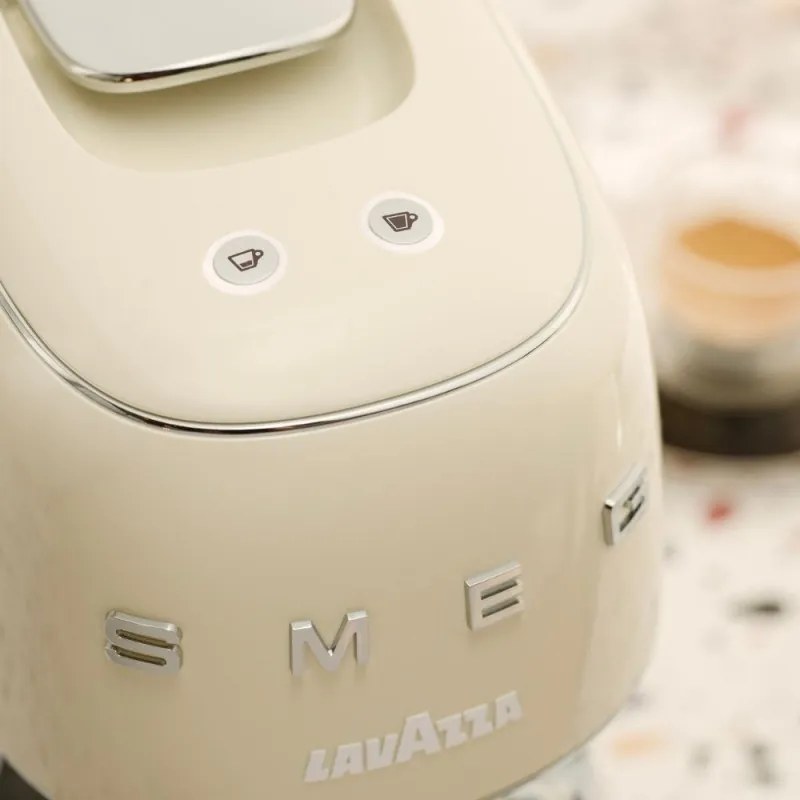 Espressor cu capsule SMEG Lavazza A Modo Mio LM200, 1250 W, 10 bar, 0,9 l, Incalzire rapida, Crem