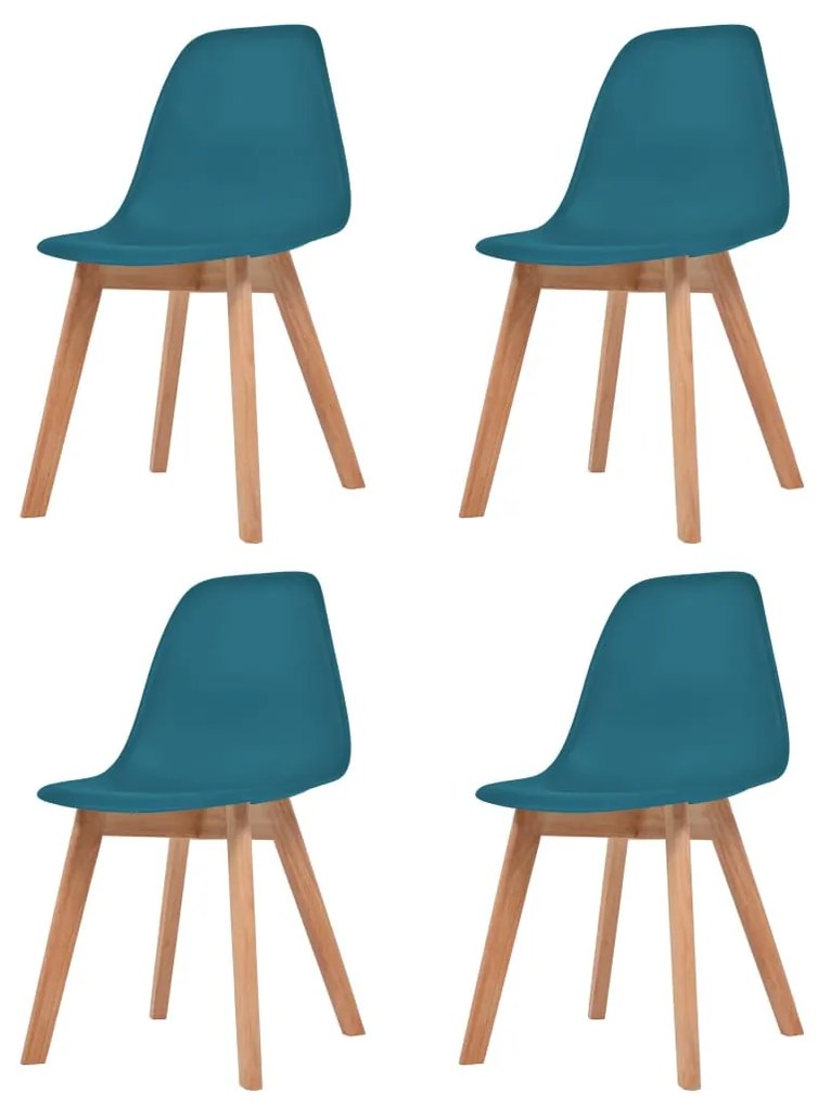 244781 vidaXL Scaune de bucătărie, 4 buc., turcoaz, plastic
