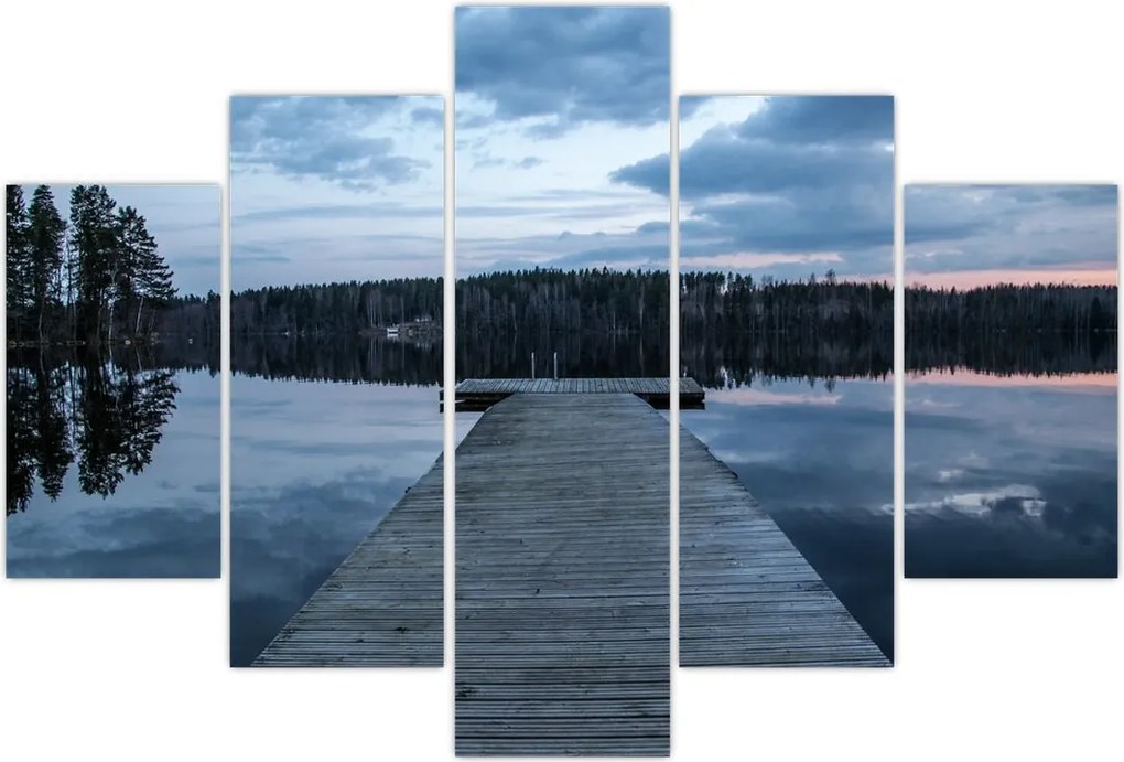 Tablou - Ponton de lemn, lac (150x105 cm)