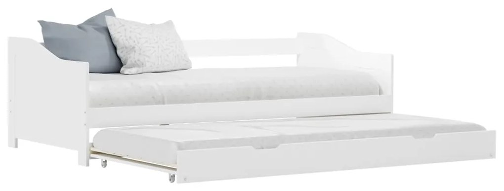 Cadru pat canapea, extensibil, alb, 90 x 200 cm, lemn de pin Alb