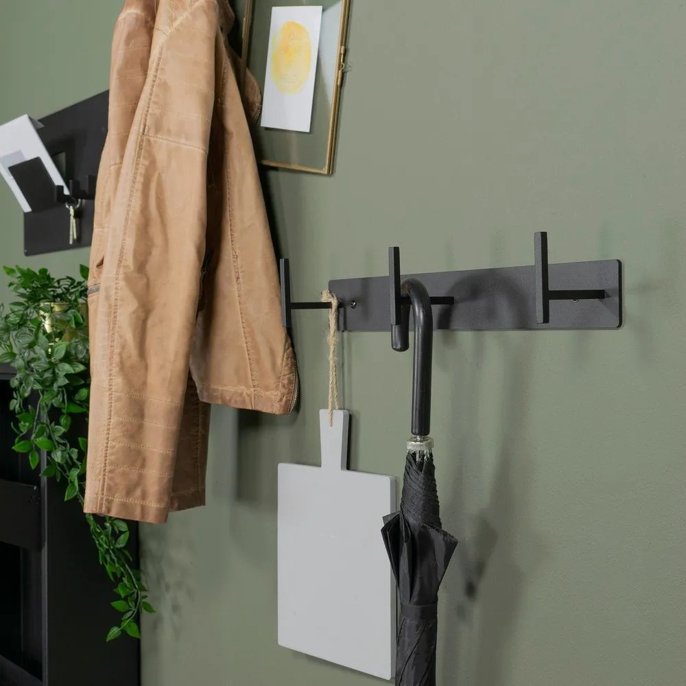 Cuier de perete negru din metal 44 cm Chapman – Spinder Design