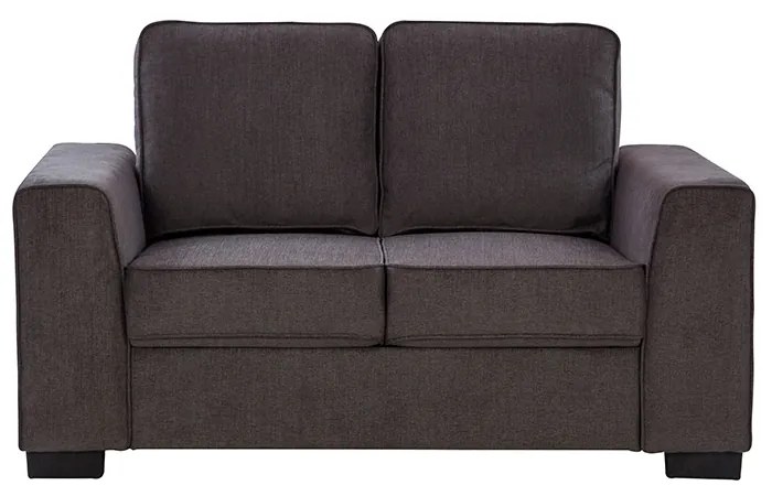 Canapea fixa Clarisse, 2 locuri, culoare gri, material textil, perne incluse dehusabile