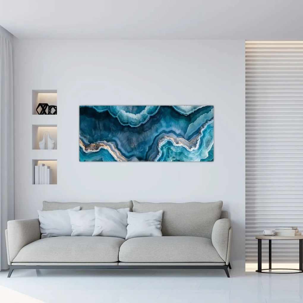 Tablou - Detaliu de acvamarin (120x50 cm)