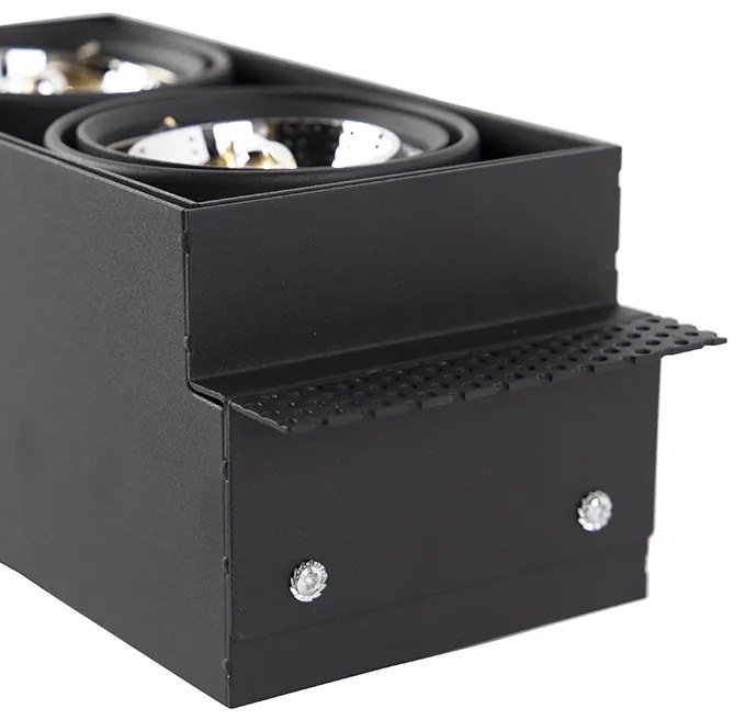 Set de 6 spoturi îngropate negre GU10 AR70 fără ramă 2 lumini - Oneon