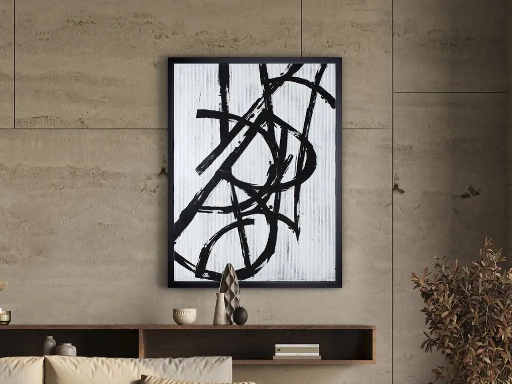 Decoratiune de perete compozitie grafica Graphos Blanco