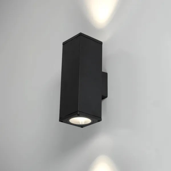 Aplică de exterior 2xGU10/35W/230V IP54 negru dreptunghiular