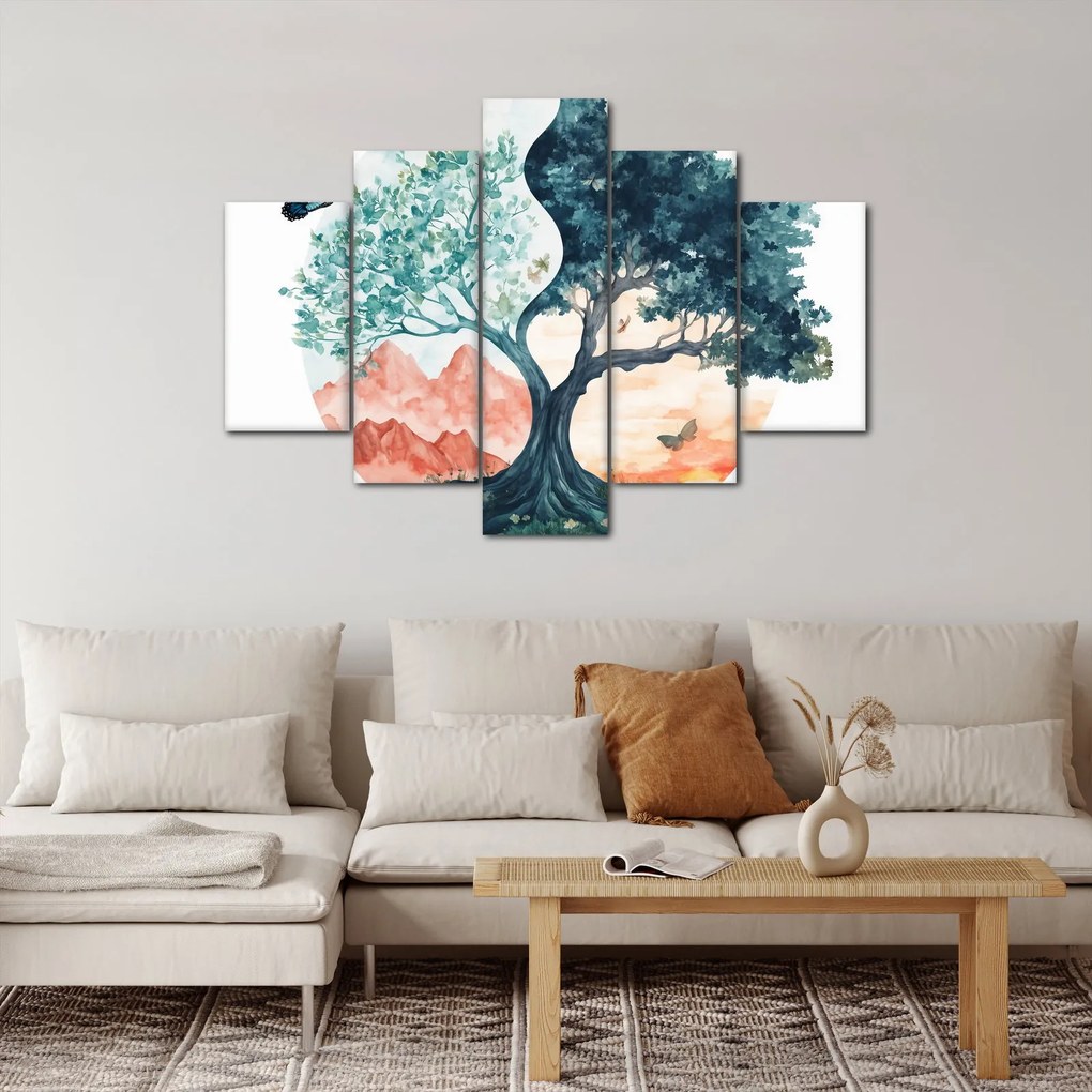 Tablou – Arbore acvarelă plin de viață (150x105 cm)