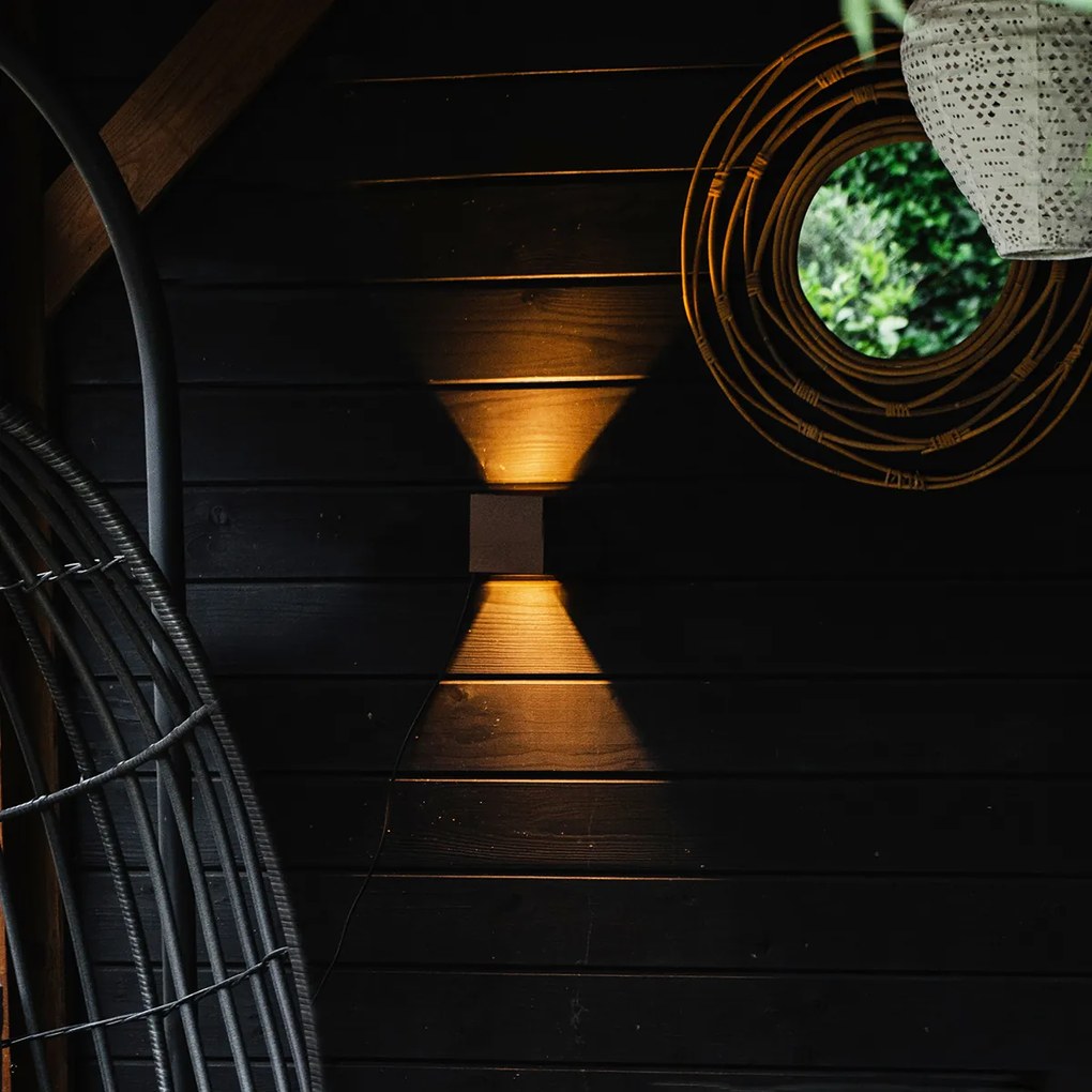 Aplică de perete exterioară maro ruginiu incl. LED 2 lumini IP54 - Edwin