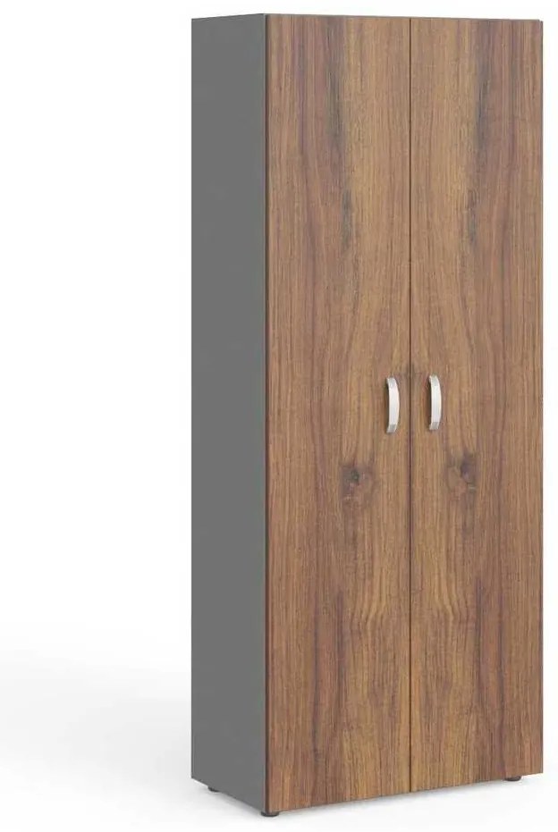 Dulap de haine înalt Manager 79,9 x 42,2 x 196,5 cm, nuca warmia / gri