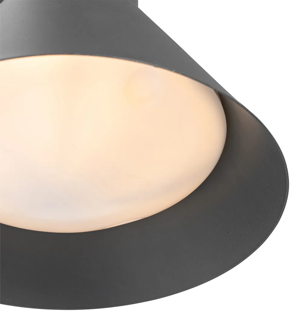 Lampă de perete exterioară industrială gri închis con IP44 - Natas
