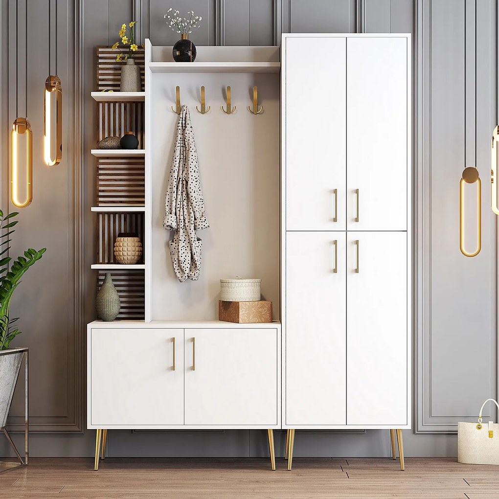 Mobilier hol Valery DA (Alb + Auriu). 1088556