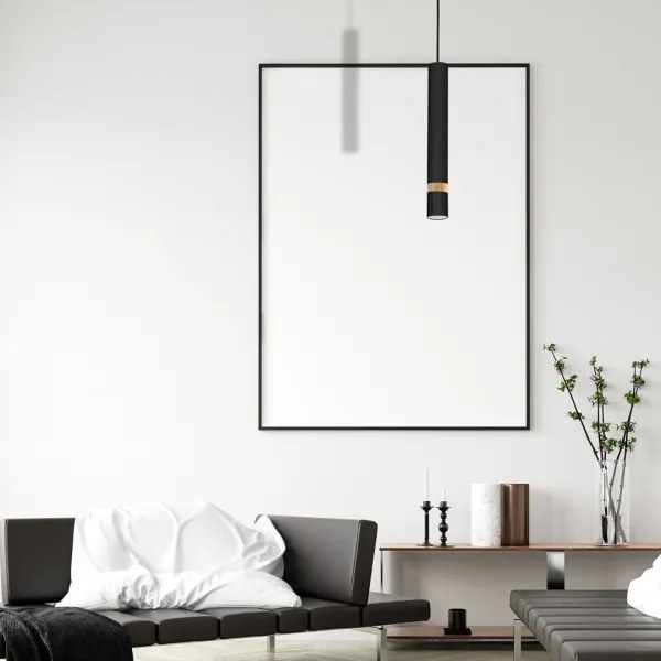 Lustră pe cablu JOKER BLACK WOOD 1xGU10/8W/230V