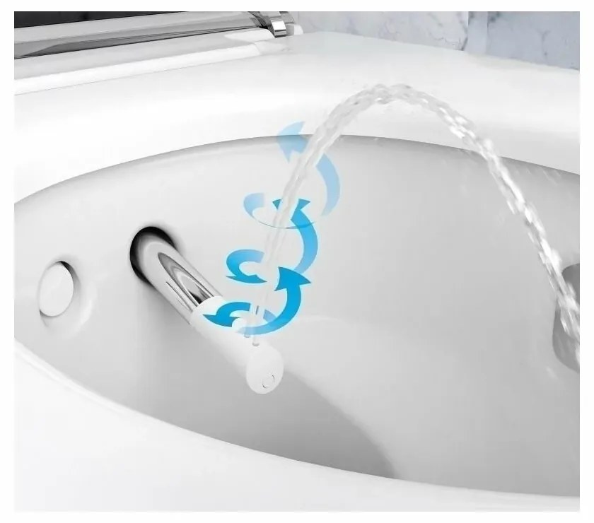 Set vas wc cu functie de bideu rimless suspendat cu capac soft close, ornament crom, Geberit AquaClean Mera Comfort