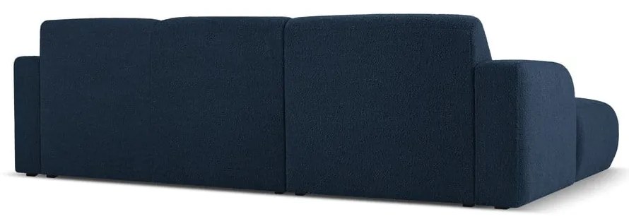 Colțar albastru închis cu tapițerie din stofă bouclé (colț stânga) Molino – Micadoni Home