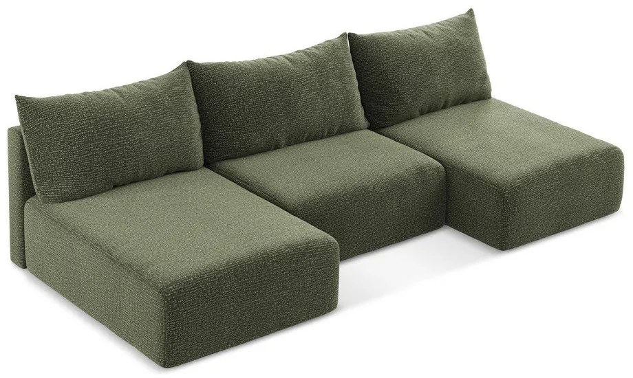 Colțar verde extensibil/cu spațiu de depozitare Kalena – Makamii